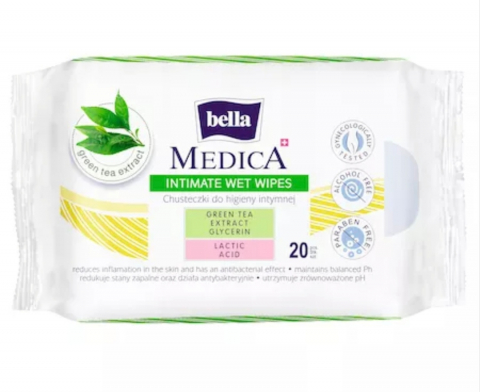 Șervețele Uscate și Umede - BELLA SERVETELE INTIME MEDICA 20BUC