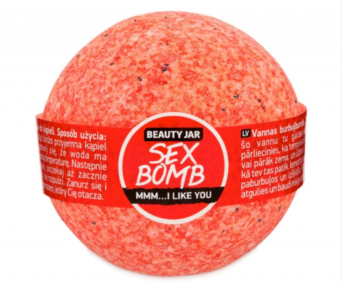Spumă , Săruri și Bile Pentru Baie - Bila de baie efervescenta cu aroma de capsuni, Sex Bomb, Beauty Jar, 150 g
