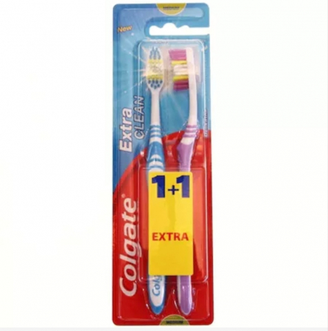 Periuțe de Dinți , Periuțe de dinți electrice , Rezerve - COLGATE PERIUTA DINTI EXTRA CLEAN MEDIUM 2BUC