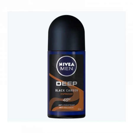 Deodorante - Deodorant Roll-on Nivea Men Deep Black Carbon Espresso 50ml - Protecție Intensă
