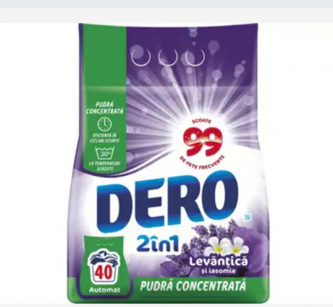 Detergenți de rufe - DERO DETERGENT AUTOMAT 2IN1 LAVANDA 40SPALARI 3KG