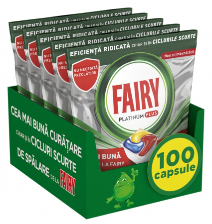 Detergenți de rufe - Detergent capsule Fairy Platinum Plus Anti-Dull 100 spălări