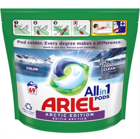 Detergenți de rufe - Detergent capsule Ariel All-in-One PODS Arctic Edition 69 spălări