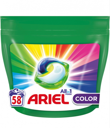 Detergenți de rufe - Detergent de rufe capsule Ariel All in One PODS Color, 58 spalari