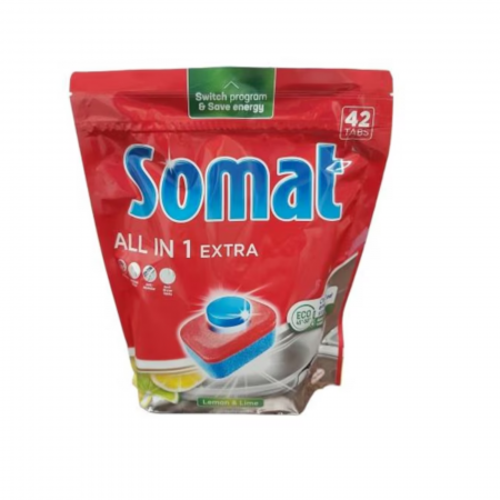 Solutii si capsule pentru masina de spalat - Detergent masina de spalat vase Somat All in One Extra - 42 spalari