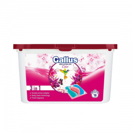 Detergenți de rufe - Detergent rufe automat Gallus Color 3in1 - 18 capsule