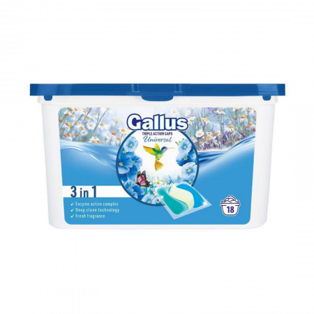 Detergenți de rufe - Detergent rufe automat Gallus Universal 3in1 - 18 capsule