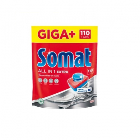 Soluții și Bureți de Vase - Detergent Somat All in One pentru mașina de spălat vase, 110 bucăți