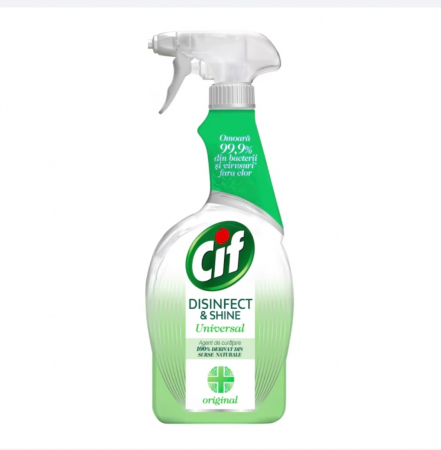Soluții de Scos Pete - Dezinfectant Universal Cif Disinfect & Shine Original 750ml - Curățenie și Dezinfectare