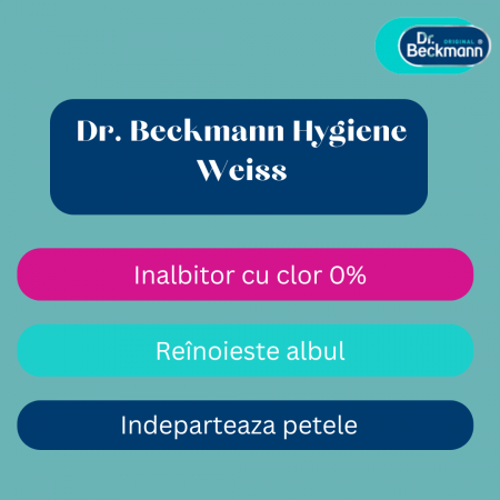 Dr. Beckmann Hygiene Weiss - Înălbitor pudră pentru rufe albe [2]