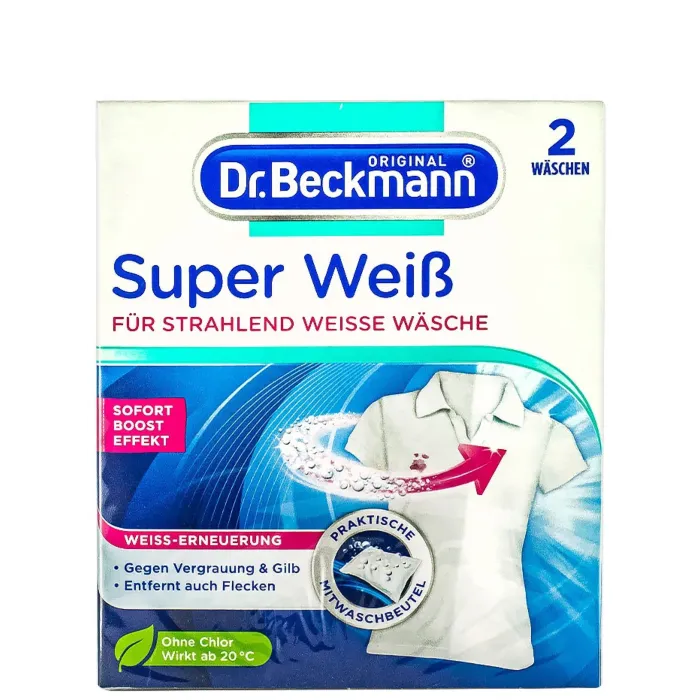 Detergenți de rufe - Pudră Înalbitoare Dr. Beckmann - 2x40g | Albit Perfect Rufe Albe