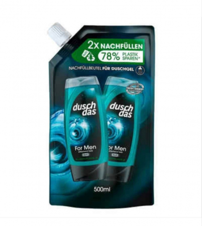 Șampoane și Geluri de Duș - Duschdas Gel de Duș Bărbați Rezervă 3in1 500ml - Prospețime pentru Întreaga Zi