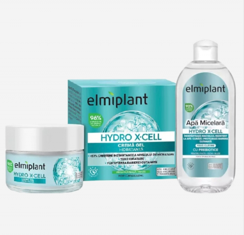 Creme , Demachiante și Dischete - ELMIPLANT HYDRO X-CELL SET (CREMA FATA 50ML+APA MICELARA 400ML)