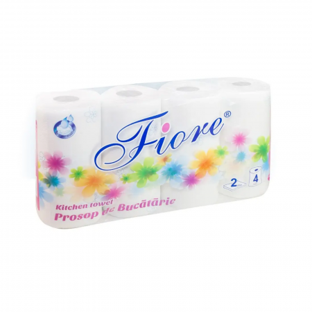 Hârtie Igienică și Prosoape de Hârtie - Fiore Prosop de Bucătărie 4 Role 2 Straturi - Eficiență și Rezistență
