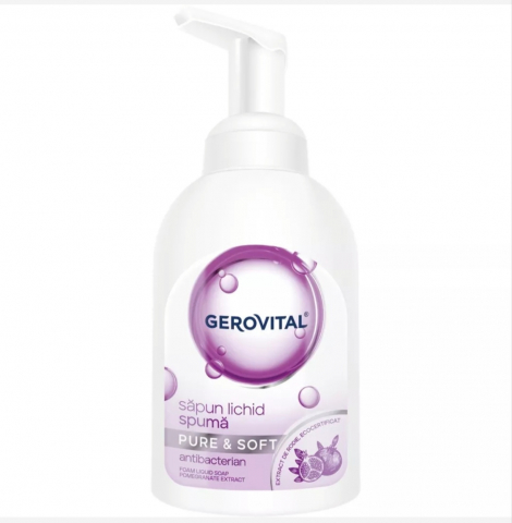 Săpun Solid și Lichid - GEROVITAL SAPUN LICHID SPUMA PURE&SOFT 300ML