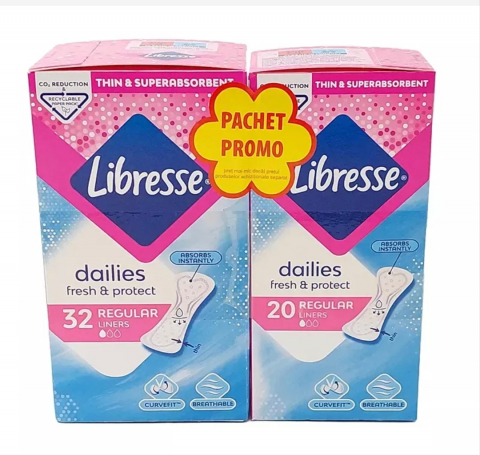 Absorbante și Tampoane - LIBRESSE ABSORBANTE ZILNICE REGULAR 32+20BUC/SET