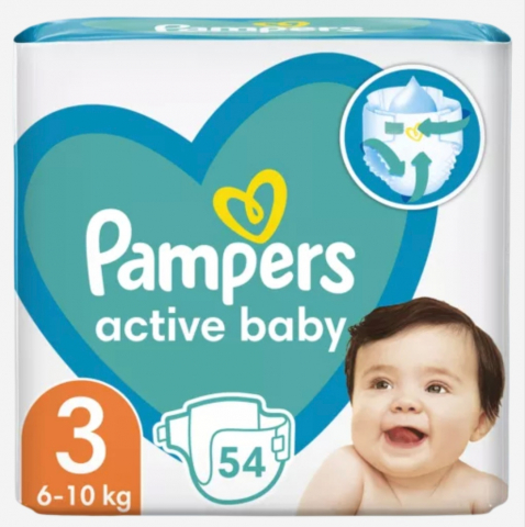 Copii - PAMPERS ACTIVE BABY NR.3 VP 6-10KG 54BUC/SET