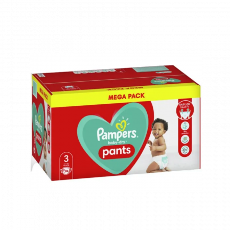 Copii - Scutece Chilotel Pampers Baby Dry Nr. 3 (6-11 kg) - 94 Buc | Uscare de Durată
