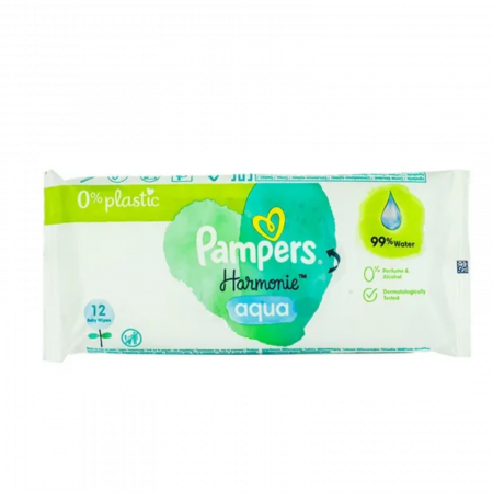 Șervețele Uscate și Umede - Pampers Șervețele Hărmonie 12 Buc - Delicatețe și Siguranță pentru Pielea Bebe