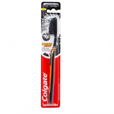 Periuțe de Dinți , Periuțe de dinți electrice , Rezerve - Periuță de Dinți Colgate Double Action cu Cărbune - Medie | Curățare Avansată