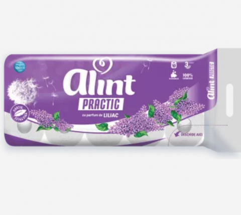 Hârtie Igienică și Prosoape de Hârtie - PUFINA ALINT PRACTIC HARTIE IGIENICA LILIAC 3STR 10ROLE