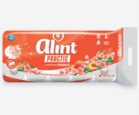 Hârtie Igienică și Prosoape de Hârtie - PUFINA ALINT PRACTIC HARTIE IGIENICA PIERSICA 3STR 10ROLE