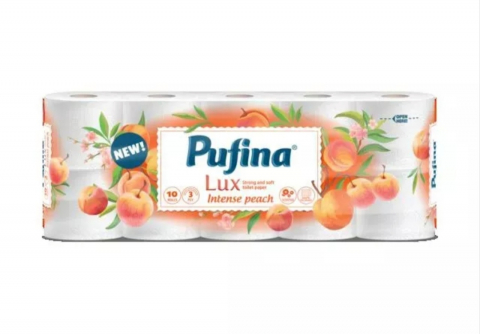 Hârtie Igienică și Prosoape de Hârtie - PUFINA LUX HARTIE IGIENICA INTENSE PIERSICA 3STR 10ROLE