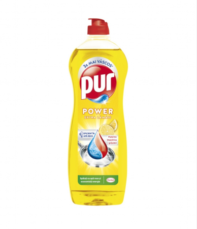 Soluții și Bureți de Vase - Pur Power Detergent Vase Lemon 750ml - Prospețime Citrică