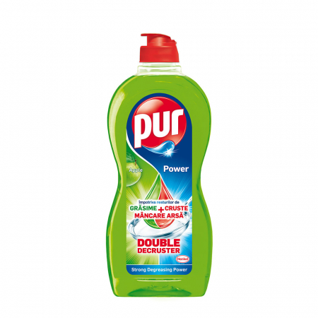Soluții și Bureți de Vase - Pur Power Detergent Vase Măr 450ml - Curățare și Prospețime