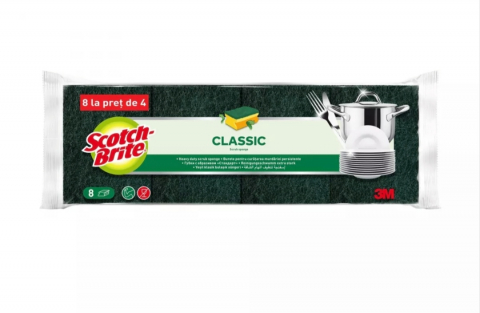 Soluții și Bureți de Vase - SCOTCH BRITE BURETE CLASSIC 8BUC
