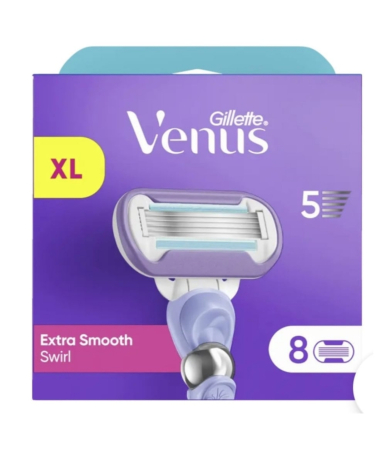 Aparate de ras .Rezerve Ras, Geluri de Ras și After-shave - Set Rezerve aparat de ras pentru femei Gillette Venus Extra Smooth Swirl, 8 buc