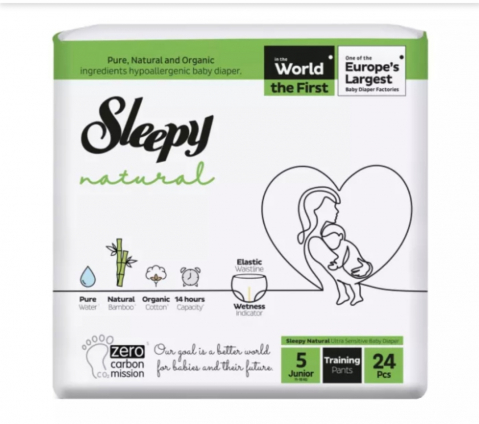 Copii - SLEEPY NATURAL SCUTECE COPII ELASTIC NR.5 JUNIOR 11-18KG 24BUC/SET