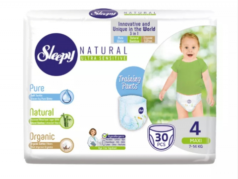 Copii - SLEEPY NATURAL SCUTECE COPII NR.4 MAXI 7-14KG 30BUC/SET