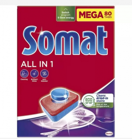 Soluții și Bureți de Vase - SOMAT CAPSULE ALLIN1 MASINA SPALAT VASE 80BUC