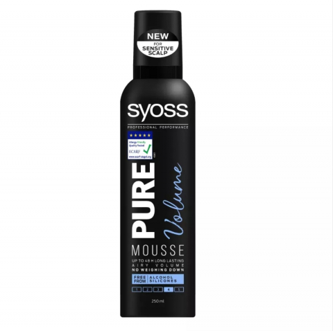 Fixative , Spumă și Ceara pentru Păr - SYOSS SPUMA PAR PURE VOLUME 250ML