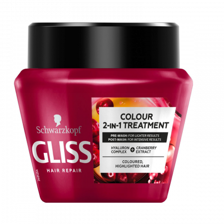 Șampoane și Geluri de Duș - Tratament Mască Gliss Colour Perfector 300ml - Protecție pentru Părul Vopsit