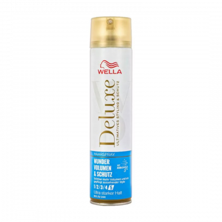 Fixative , Spumă și Ceara pentru Păr - Fixativ par Wella Deluxe Wunder Volumen&Schutz Nr.5 - 250ml