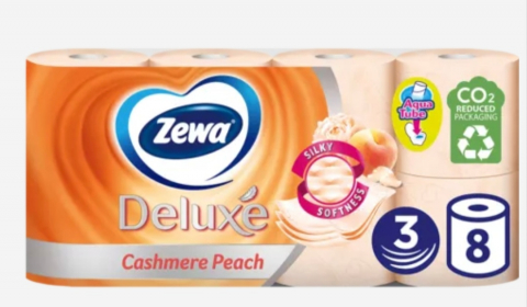 Hârtie Igienică și Prosoape de Hârtie - ZEWA HARTIE IGIENICA DELUXE PIERSICA 3STR 8ROLE