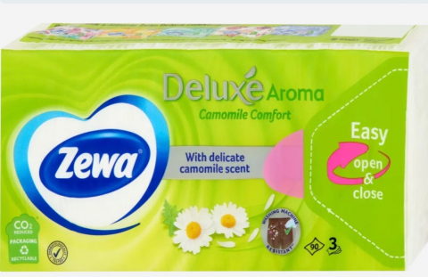 Șervețele Uscate și Umede - ZEWA SERVETELE NAZALE DELUXE MUSETEL 3STR 90BUC