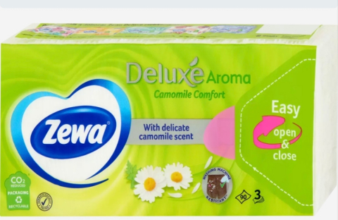 Șervețele Uscate și Umede - ZEWA SERVETELE NAZALE DELUXE MUSETEL 3STR 90BUC/SET