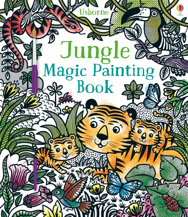 Carte de pictat cu apa Jungla, "Magic painting book Jungle", Usborne [1]