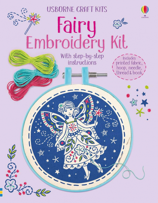 Kit de brodat Zâne, "Embroidery kit: Fairy", Usborne [1]
