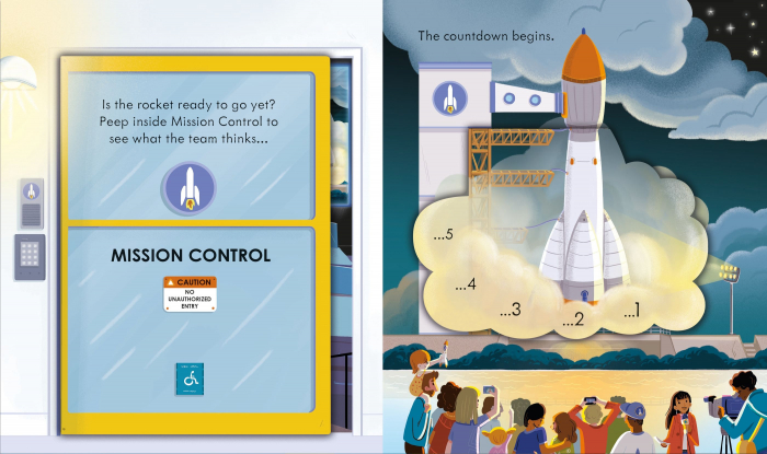 9781801311823 Usborne Peep inside How a Rocket Works [2]