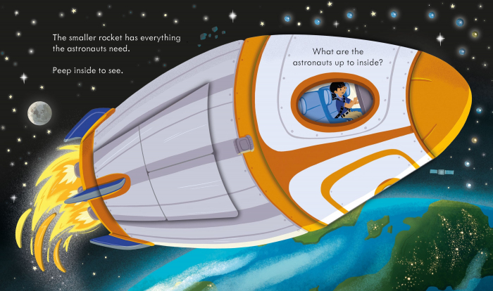 9781801311823 Usborne Peep inside How a Rocket Works [3]