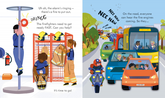 9781474968836 Usborne Peep inside How a Fire Engine Works [4]