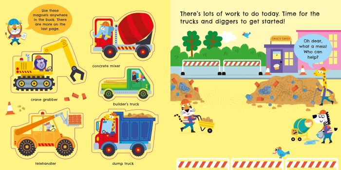 9781836045984 Usborne Trucks and Diggers Magnet Book [2]