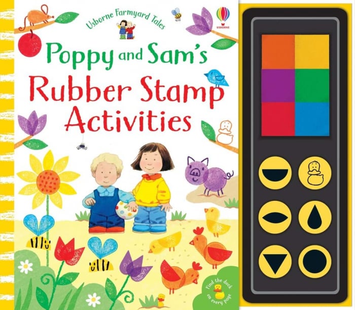 Carte cu stampile Poppy si Sam, "Rubber stamp activities Poppy and Sam", Usborne [1]