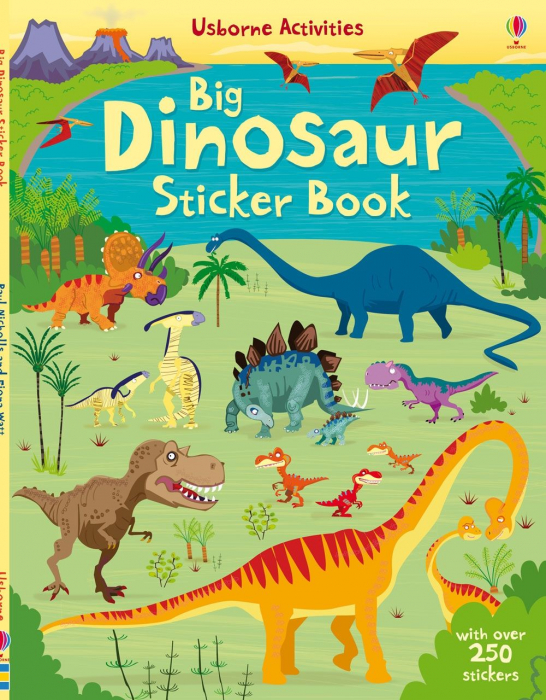Carte cu stickers Dinozauri, 250 stickers, "Big Dinosaur Sticker book", Usborne [1]