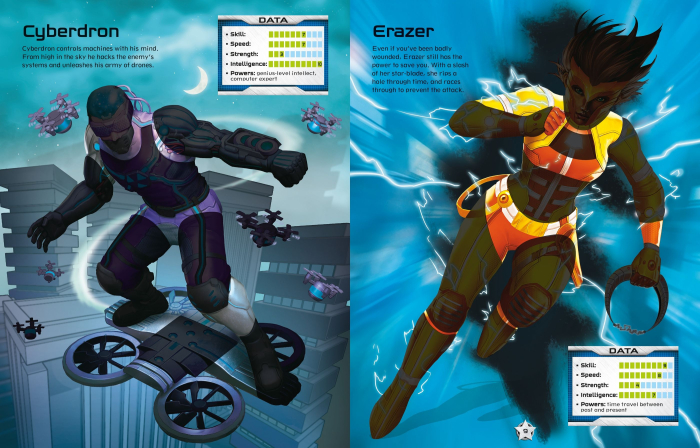 Carte cu stickers "Build Your Own Superheroes", Usborne [5]