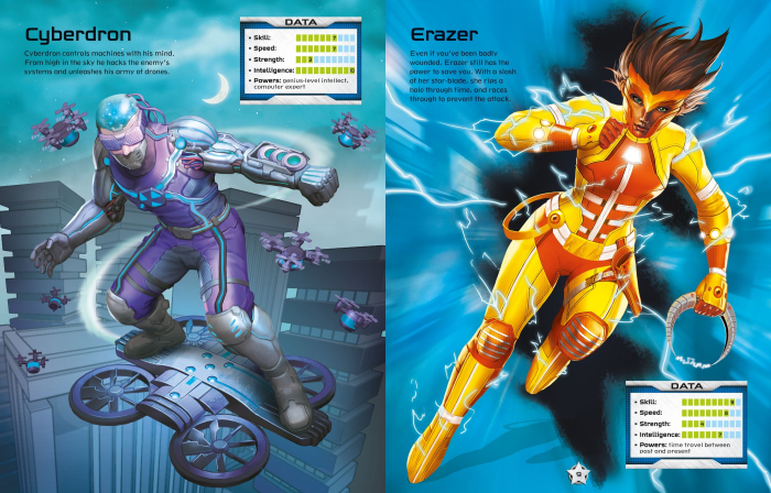 Carte cu stickers "Build Your Own Superheroes", Usborne [4]